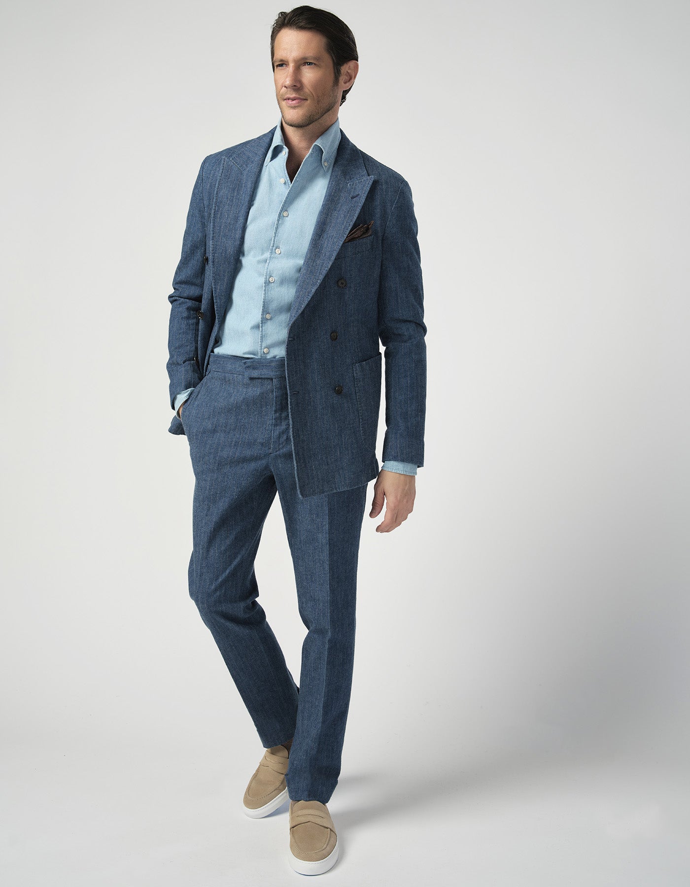 Pantalon En Denim Rayé