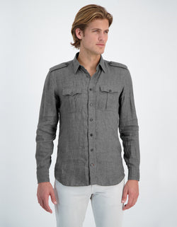 CHEMISE MILITAIRE SERGEANT EN LIN